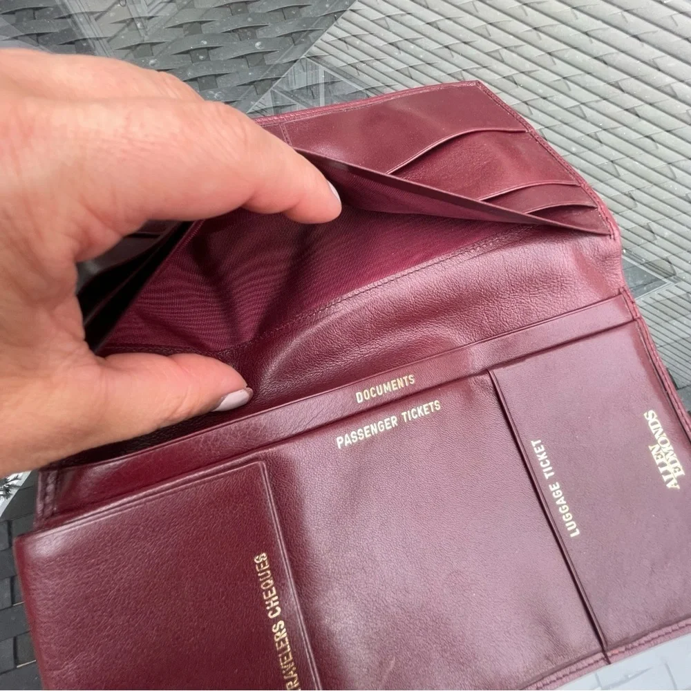 SOLD ALLEN Edmonds Genuine Leather travel passport holder wallet checks tickets - Picture 14 of 15